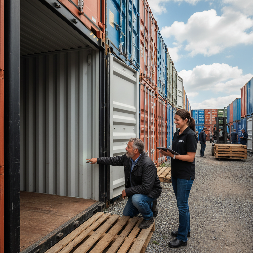 Inspect shipping containers in person before purchasing