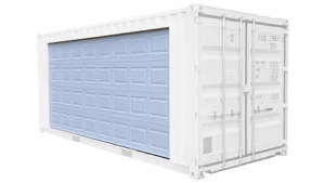 Garage Door Product Photo Standard Garage Door in a Shipping Container