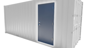 Cart 2 walk through door stock image