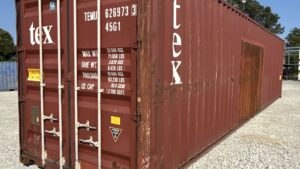 "Cargo-Worthy 40ft Shipping Container from Simple Shipping Containers, ideal for storage, tiny homes, retail spaces, and unique buildings"